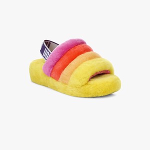 Ugg Rainbow Fluff Yeah Men Slippers Multicolor/Yellow (2347OIFBS)